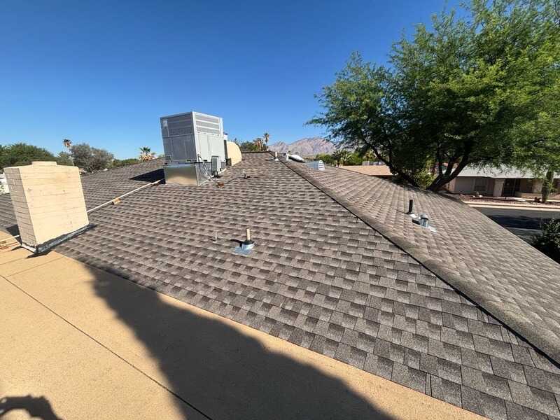 Completed roof replacement on a Tucson home