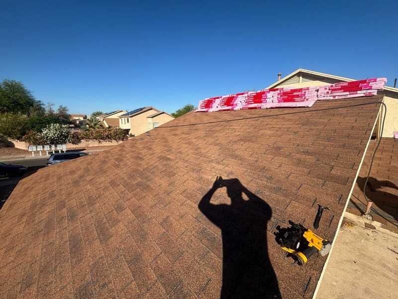 Roof replacement in progress