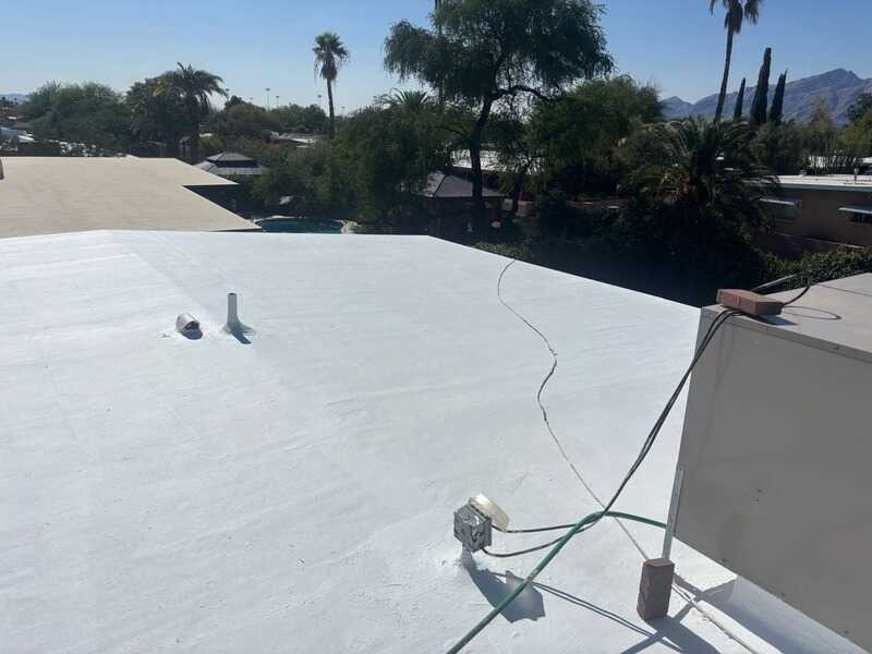 Coated flat roof
