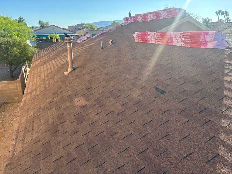 Roof replacement in progress
