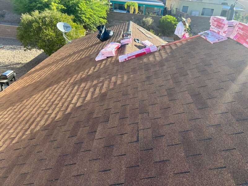Completed roof replacement on a Tucson home